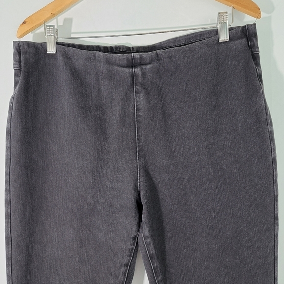 Soft Surroundings Black Skinny Stretchy Jeggings Size Large Side Pockets - Picture 3 of 11